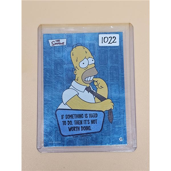 RARE Homer Simpson Foil Card w/ Bart Joke on Back