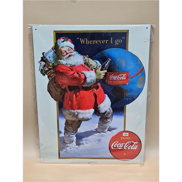 Coca Cola Santa Clause Metal Sign