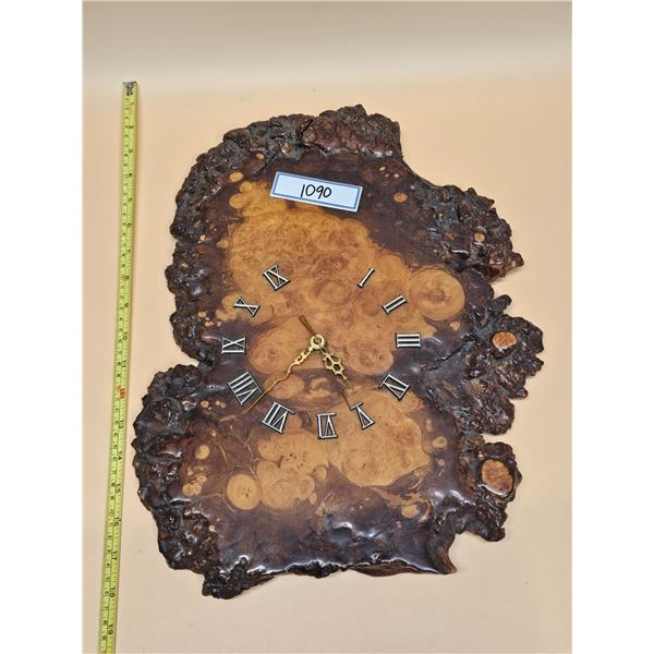 Bird's Eye Maple Burl Clock (Needs new number kit) Works