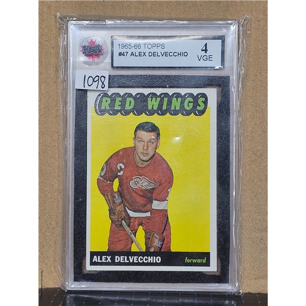 1965-66 Topps Alex Delvecchio Graded KSA 4