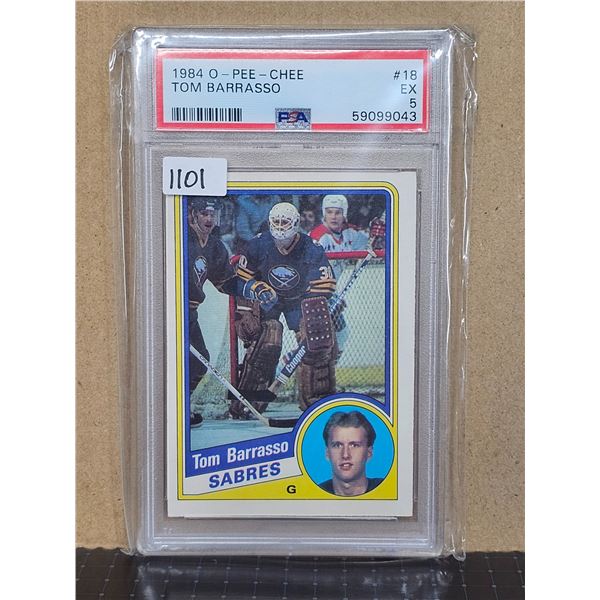 1984-85 O-Pee-Chee Tom Barrasso RC PSA Graded 5