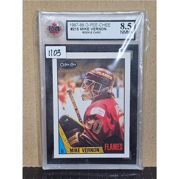 1987-88 O-Pee-Chee Mike Vernon RC KSA Graded 8.5