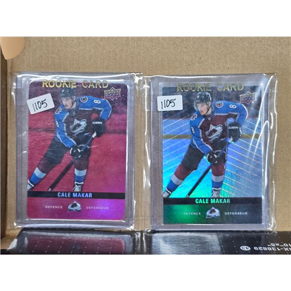 2019-20 Upper Deck Tim Hortons Cale Makar RC #46 and Red Die Cut DC-19