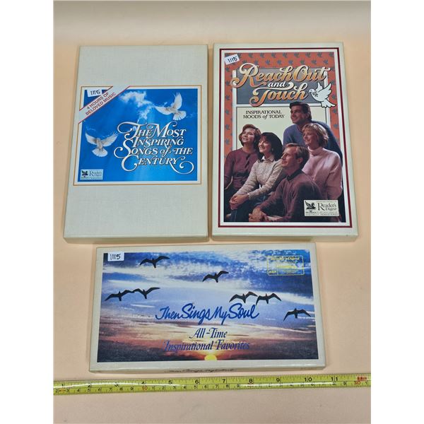 3 Readers Digest Inspirational Songs Box Sets Cassettes Like New