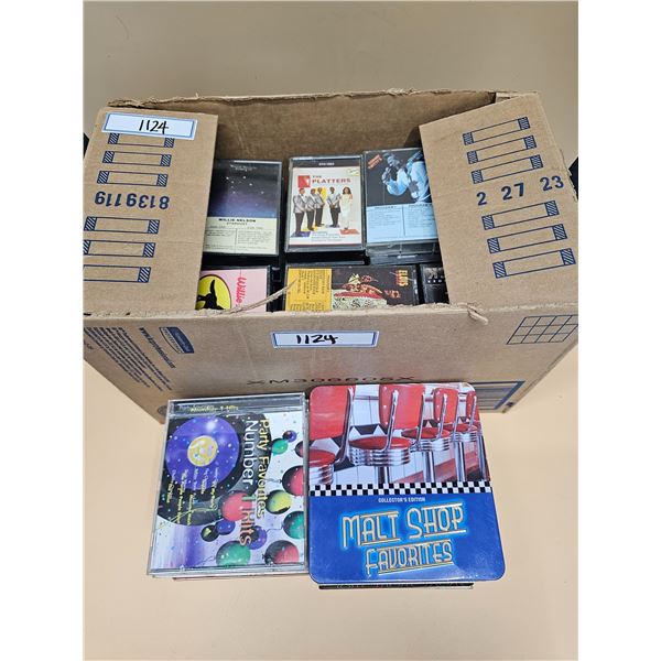 Box of 88 Cassettes Mostly Country and 22 CD's