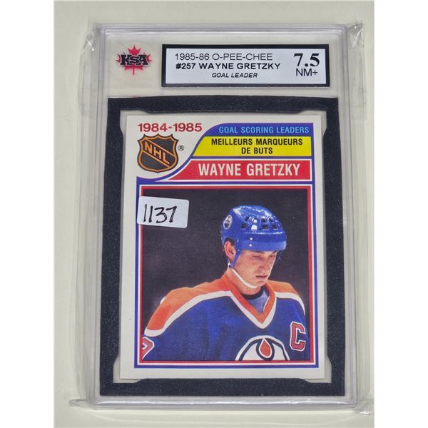 1985-86 O-Pee-Chee Wayne Gretzky Graded KSA 7.5 Goal Leader