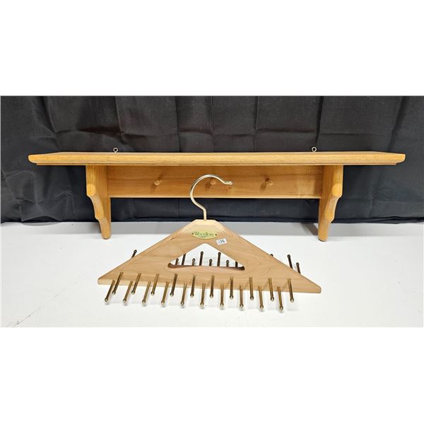 Wood Shelf & Woodlore Tie Rack