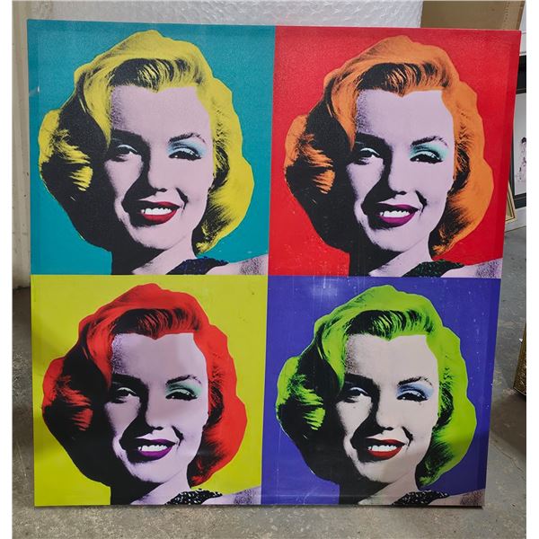 Marilyn Monroe Andy Warhol Print on Canvas - Approx. 35 1/4"