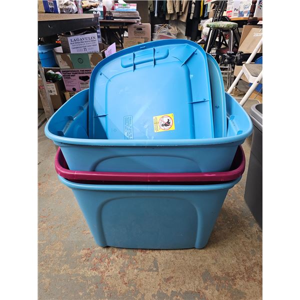 (3) 72L Storage Totes w/ 2 Lids
