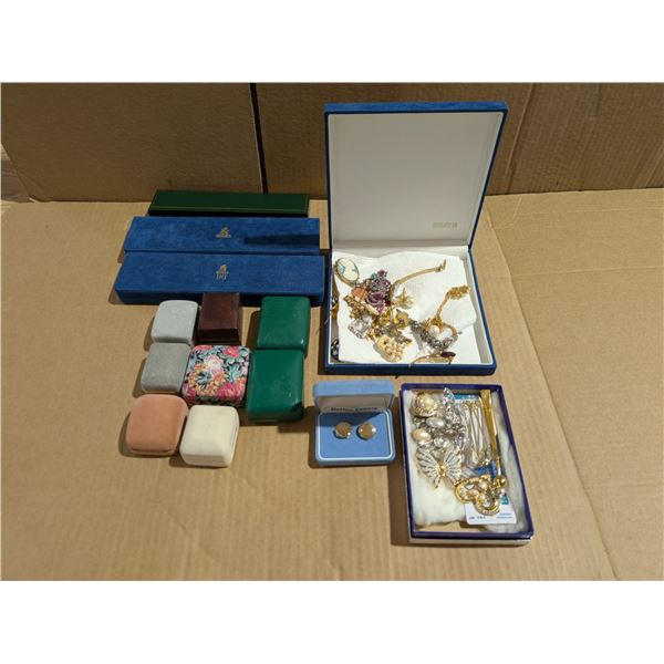 Two Women’s watches (one Seiko), miscellaneous jewellery (earrings, necklaces, pins, etc) a