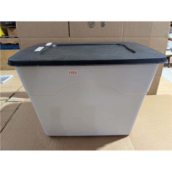 White with black top container