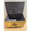 Image 2 : Vintage Made in England Wood and Tin Brass Plated Storage Box