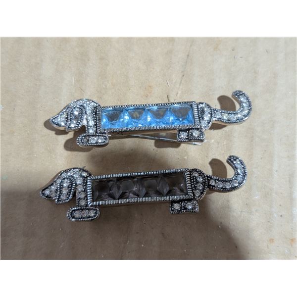 Pair of Weiner Dog Brooches