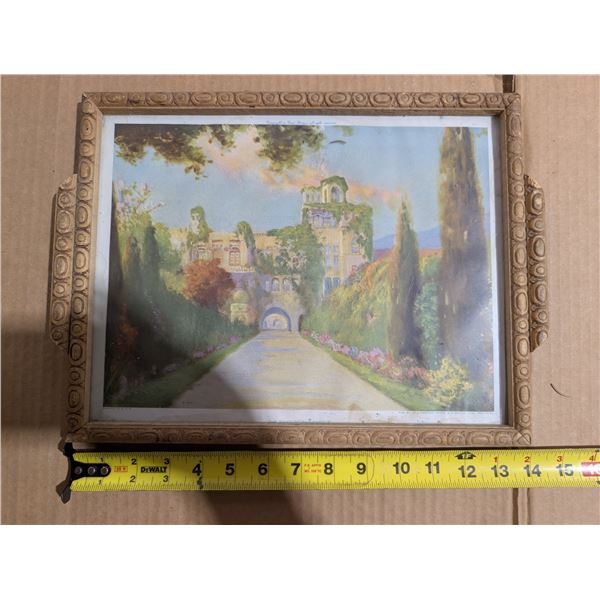 Vintage Wood Handle Serving tray