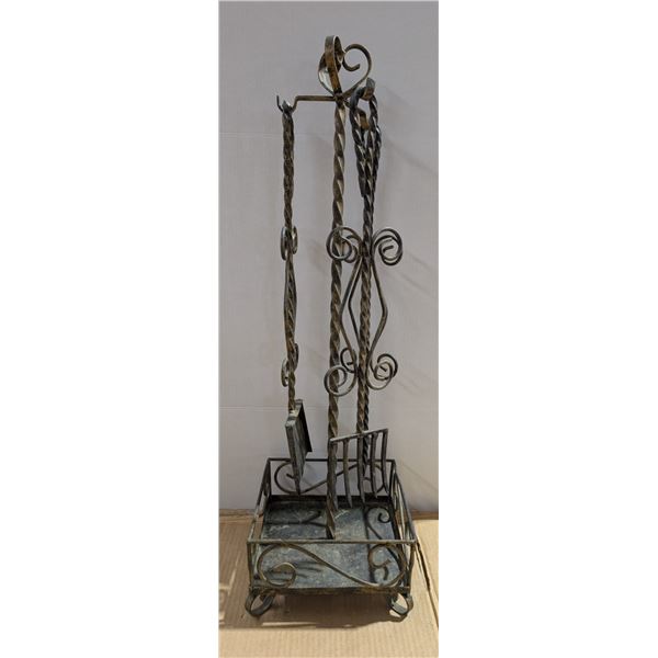 Vintage Steel Fire Place Set