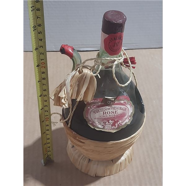 Vintage 1972 Marchesi de' Frescobaldi fiasco bottle. (Full)