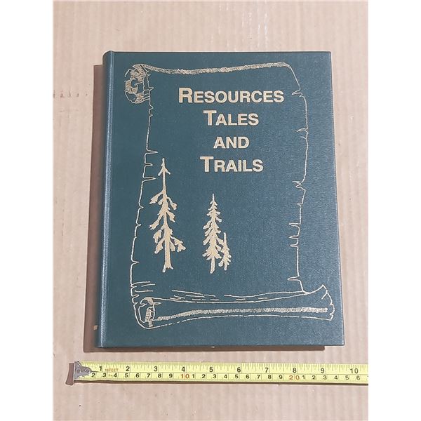 History book titled Resouces Tales and Trails.