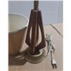 Image 4 : Vintage MCM Teak Table Lamp. (Untested)