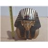 Image 1 : Egyptian Pharaoh King Tut bust figurine features a golden Cobra and Vulture Nemes mask design.