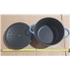 Image 4 : Blue Kuhn Rikon enameled cast iron Dutch oven.