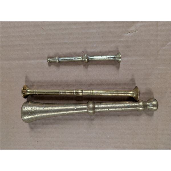 (3) Brass Pole Like Items as Shown