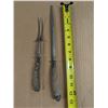 Image 2 : Vintage Turkey Carving Fork and Sharpener w/ Real Wood Handles