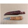Image 1 : Vintage Short End Knife w/ Leather Cover 2.25Blade