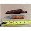 Image 2 : Vintage Short End Knife w/ Leather Cover 2.25Blade