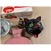 Image 3 : Lot of Vintage Items (Cat Decanter, Vankirk Cherries Box, and etc.)