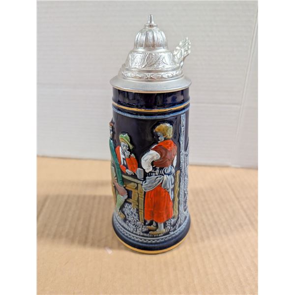 Vintage Made in Germany Blue White Porcelain Pint and Top
