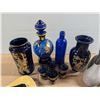 Image 3 : Lot of Blue Glass/Porcelain Décor, Shot Glasses, and etc.