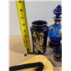 Image 4 : Lot of Blue Glass/Porcelain Décor, Shot Glasses, and etc.