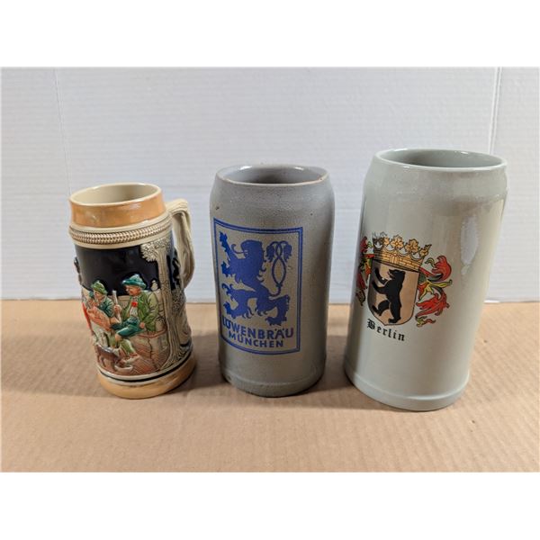 (3) Vintage Pints (2) Made in berlin, and (1) Made in West Germany