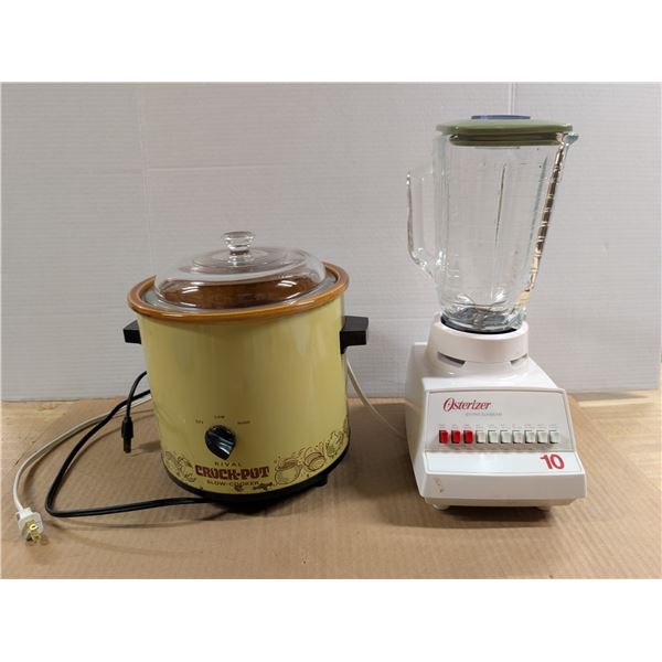 Vintage Rival Crock Pot Slow Cooker/Osteizer Glass Blender (Both Untested)