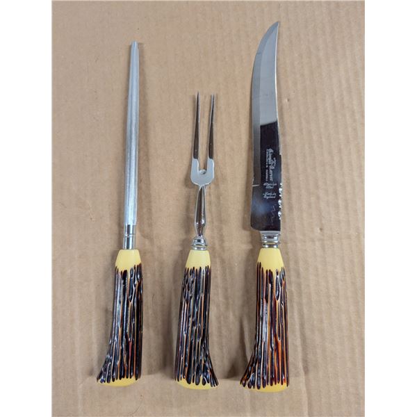 Vintage M.Bermard and Co. Dura Cut Sheffield Carving Set