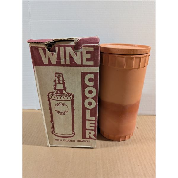 Vintage Made in Italy Wine Cooler Glazed Coaster w/ original Box