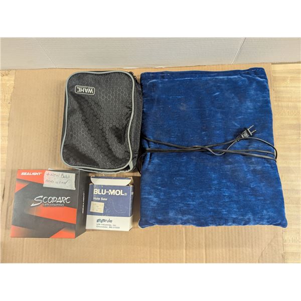 Heat pad, Hole Saw, Led Lightning Bulbs, and etc.
