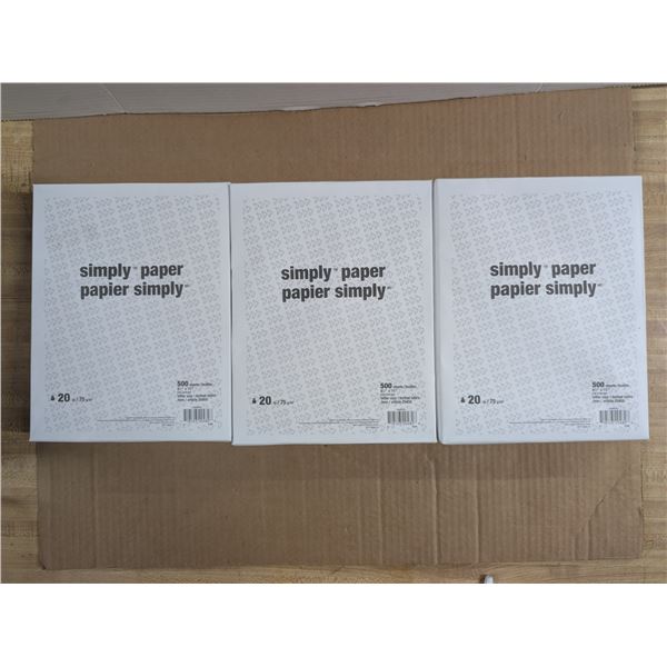(3) 500 Sheets 20lb Paper Packages
