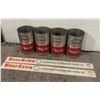Image 1 : (4) Esso 1 Quart Oil Tins and (2) Plastic Esso Signs.
