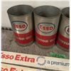 Image 2 : (4) Esso 1 Quart Oil Tins and (2) Plastic Esso Signs.