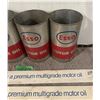 Image 3 : (4) Esso 1 Quart Oil Tins and (2) Plastic Esso Signs.