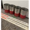 Image 5 : (4) Esso 1 Quart Oil Tins and (2) Plastic Esso Signs.
