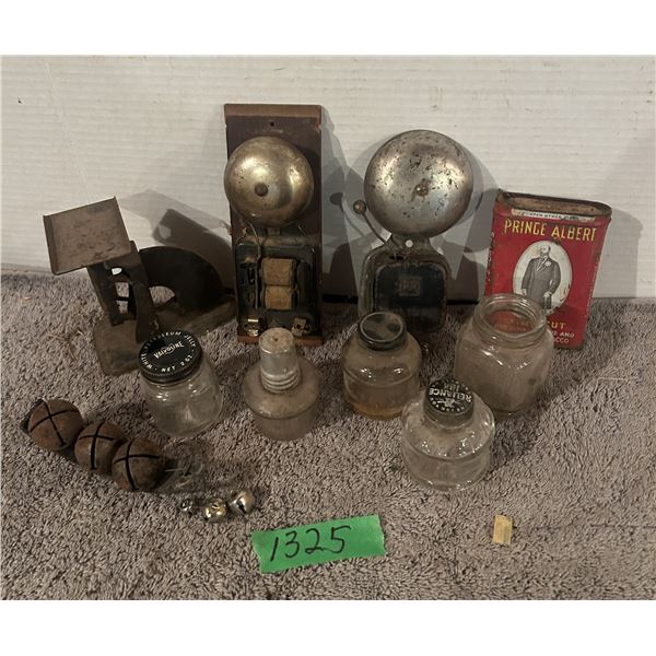 Lot of Collectibles - Bells, Scale, Ink Jars, etc.