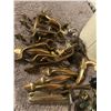 Image 2 : Tin of Vintage Brass Hardware and Glass Stoppers.