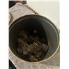 Image 5 : Tin of Vintage Brass Hardware and Glass Stoppers.
