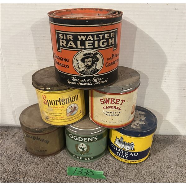 (5)  Vintage Tobacco Tins.