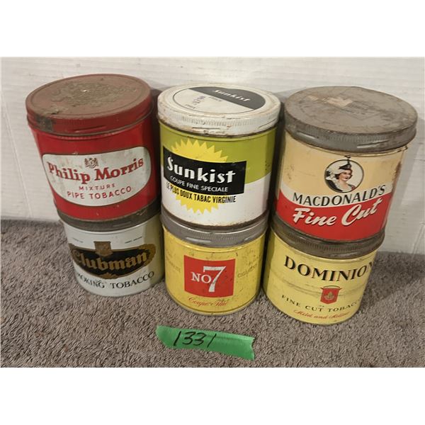 (6) Vintage Tobacco Tins.