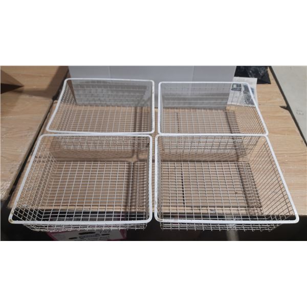 (4) Vintage Steel Storage Basket.