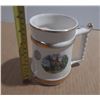 Image 2 : Vintage ceramic tankard is a Prince William Ware beer stein featuring 22-carat gold trim. (Made in E
