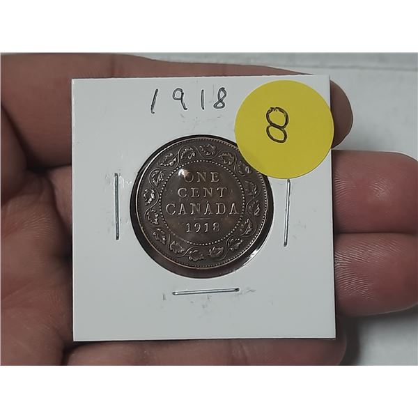 1918 Canada Large One Cent.